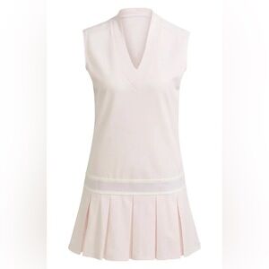 adidas Light Pink V-Neck Sleeveless Dress with Cream Waist Band